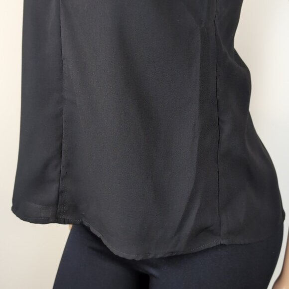 Dynamite Camisole Tank Top Vneck Faux Leather Cut Out Strappy Open Wrap Back - Picture 6 of 14